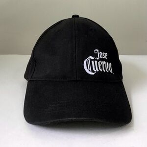 Jose Cuervo Tequila Black Hat Cap Embroidered Lettering Adjustable Back Strap